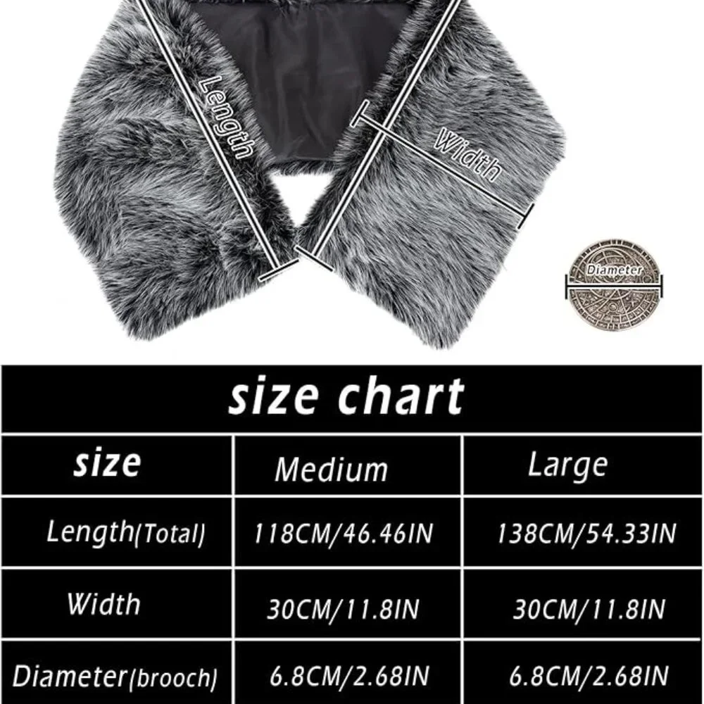 Gray Faux Fur Wrap - Picture 3 of 5